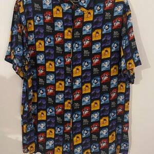Disney D23 Expo 2019 Men's Colorful Graphic Camp Shirt